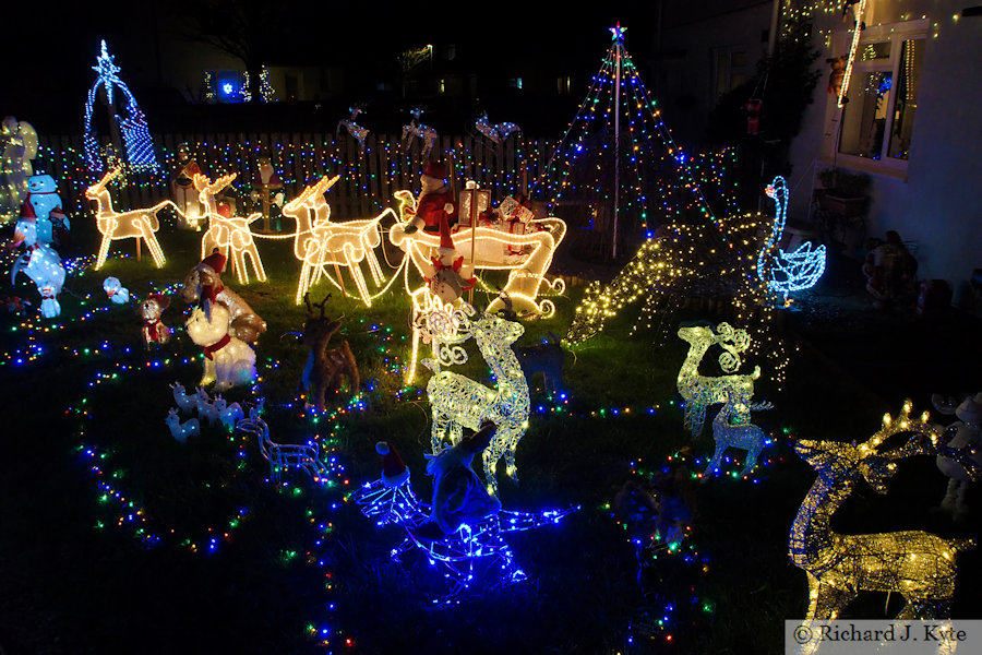Christmas Lights, Rynal Place, Evesham, Worcestershire
