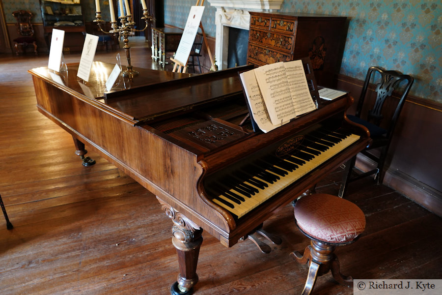 Piano, West Drawing Room, Oxburgh Hall, Oxburgh Estate